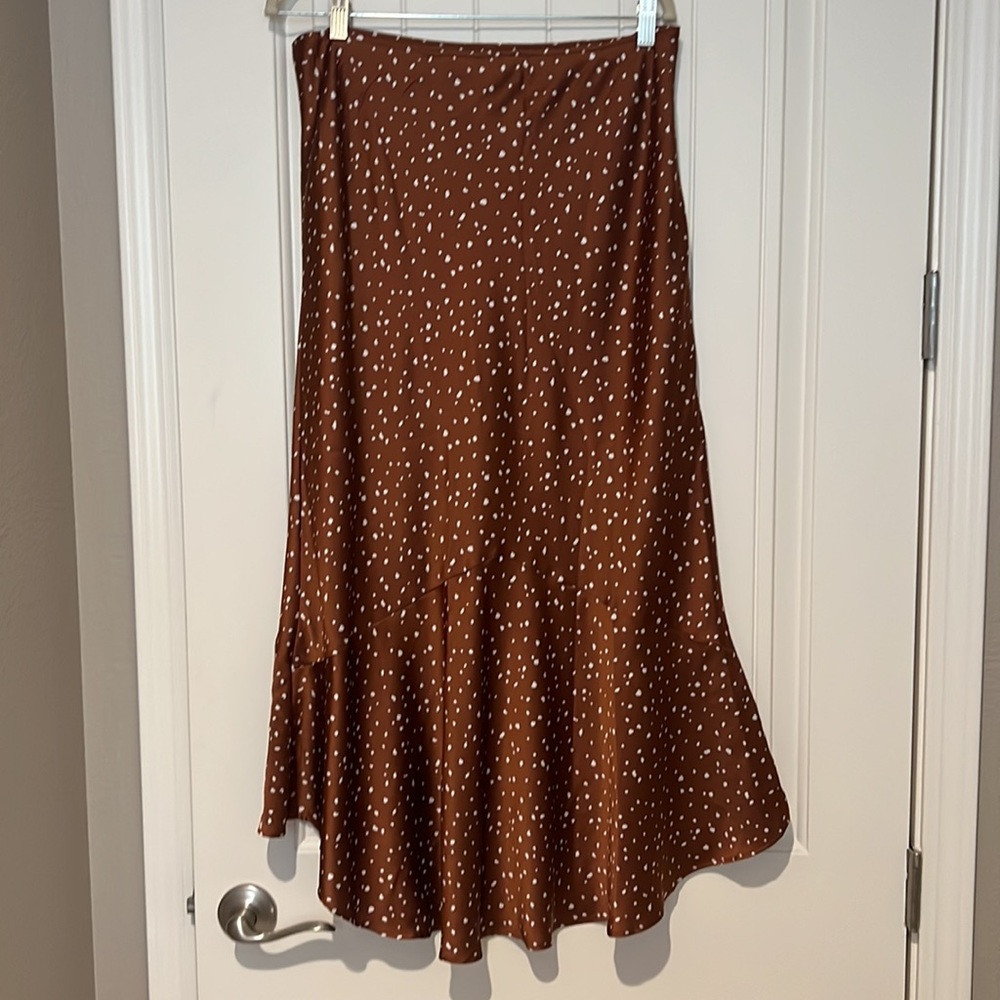 Abercrombie & Fitch Brown Polka Dot Midi Skirt - Picture 2 of 2